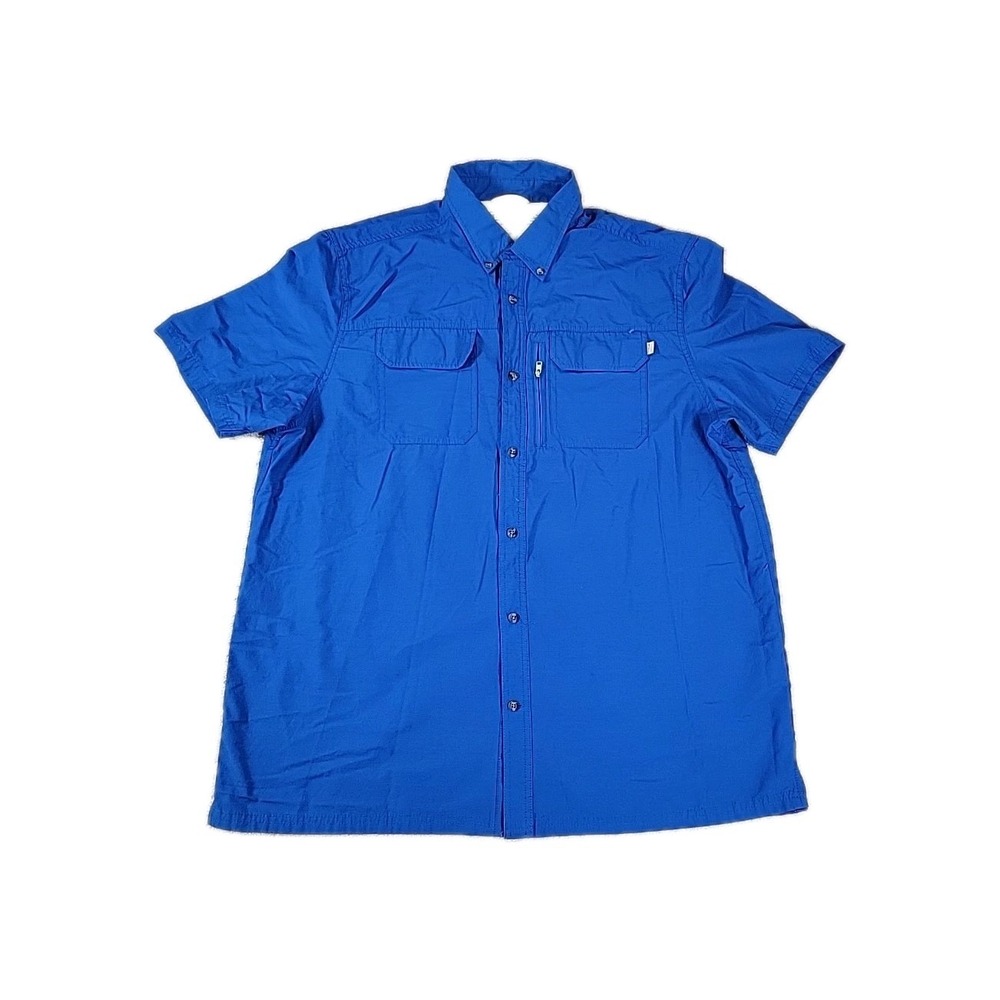 Field & Stream Men's Outdoor Hiking Shirt S/S‎ Blue Cotton-Polyester